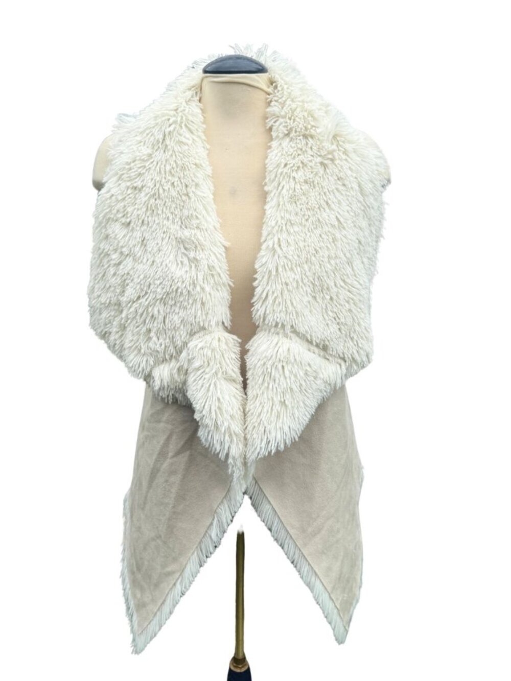 Icing Reversible Faux Fur & Suede Vest Cream Colour, One Size 🤍